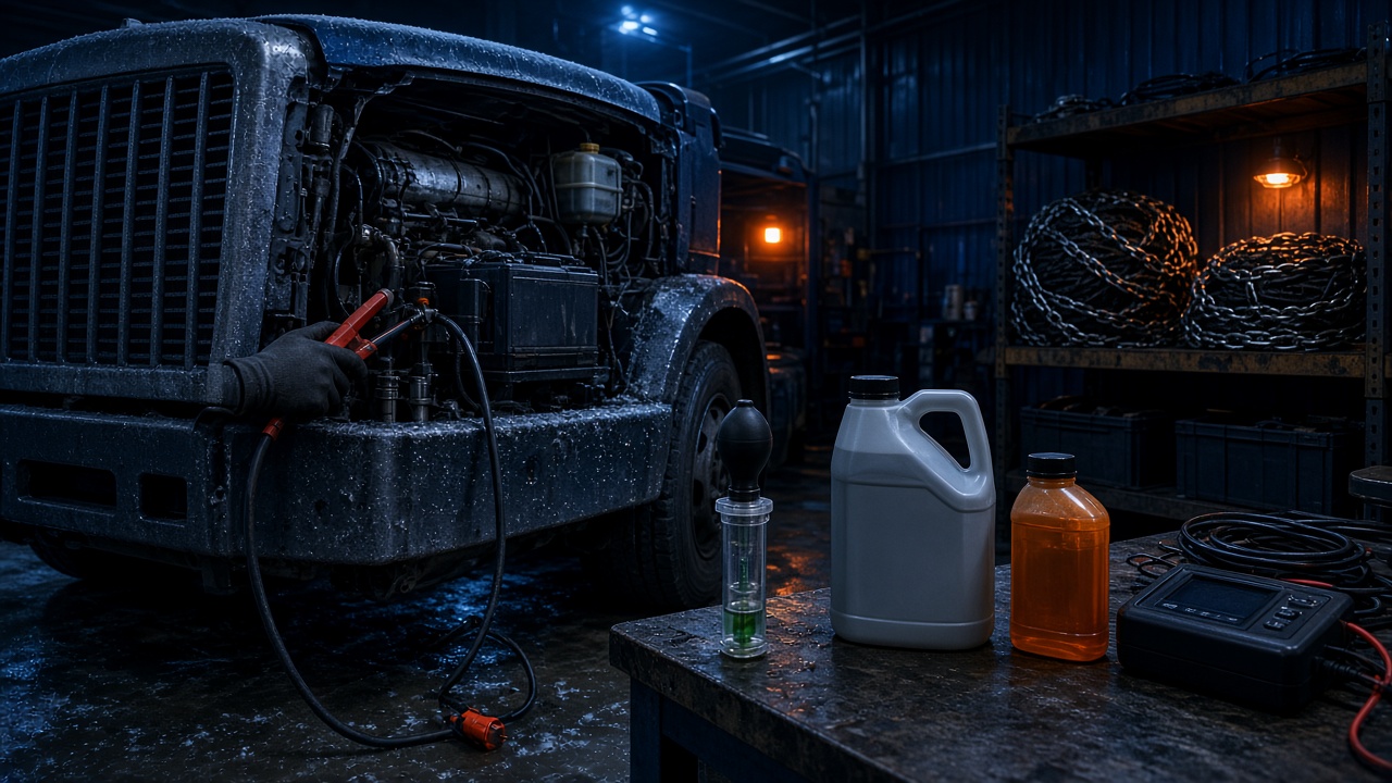 Winter diesel truck maintenance checklist diagram